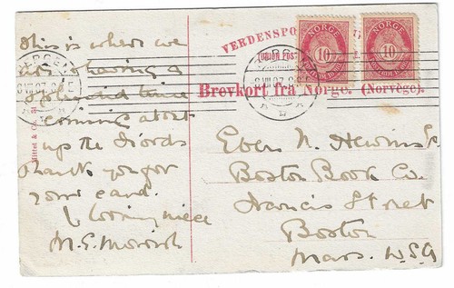 Norwegen öre frankatur auf - norwegen,