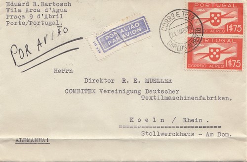 Portugal 1939 luftpost porto - 1939:,